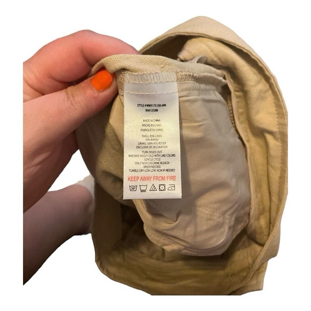 Jason Wu Shorts Women 2 Tan High Waist Linen Blend NWT - Picture 6 of 6